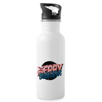 computer bodybuilding dinosaur fan comic beards - Trinkflasche mit integriertem Trinkhalm - Weiß - Rechts