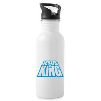 jesus is king quote - Water bottle with straw - white - Right