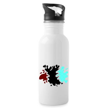 Splashes of color - Water bottle with straw - white - Right