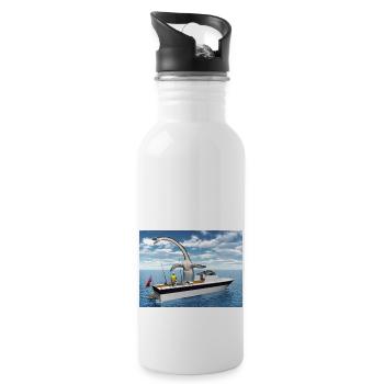 Deep-sea anglers and sea monsters - Water bottle with straw - white - Right