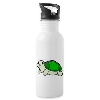 Idée cadeau de tortue mignonne bébé et enfants - Gourde avec paille intégrée - blanc - Droite