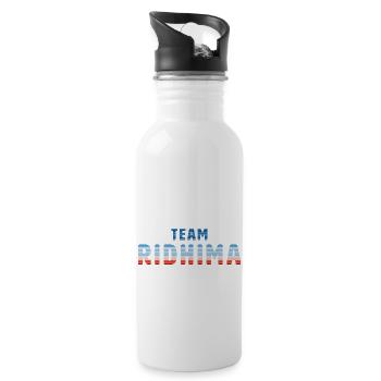 Team Ridhima | Warming Stripes - Trinkflasche mit integriertem Trinkhalm - Weiß - Rechts
