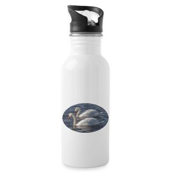 Swan pairs - Water bottle with straw - white - Right