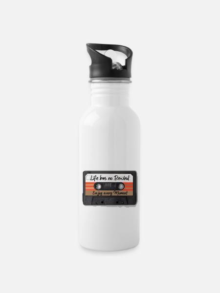 Profitez de chaque instant de la vie - Gourde avec paille intégrée - blanc