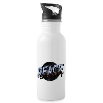 gift 1960s 60s sayings love flower power geek - Trinkflasche mit integriertem Trinkhalm - Weiß - Rechts