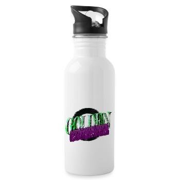geek bachhund humor bluthund bday schäferhund - Trinkflasche mit integriertem Trinkhalm - Weiß - Rechts