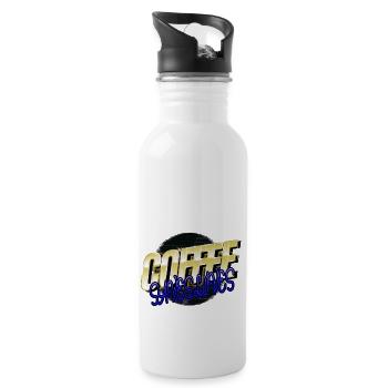 mug gift idea funny cool happy office morning - Trinkflasche mit integriertem Trinkhalm - Weiß - Rechts