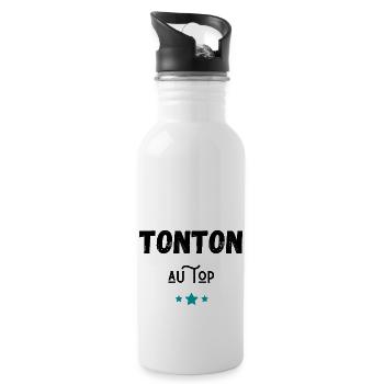 tonton au top idée cadeau - Gourde avec paille intégrée - blanc - Droite