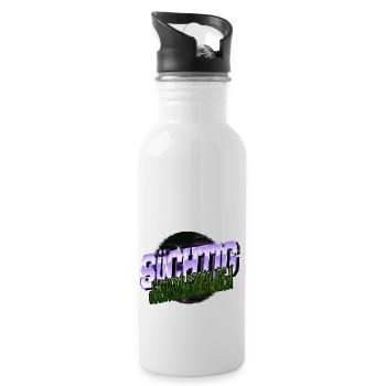 zitat witzig terrier geburtstagsgeschenkidee - Trinkflasche mit integriertem Trinkhalm - Weiß - Rechts