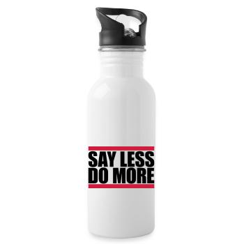 say less do more - Trinkflasche mit integriertem Trinkhalm - Weiß - Rechts
