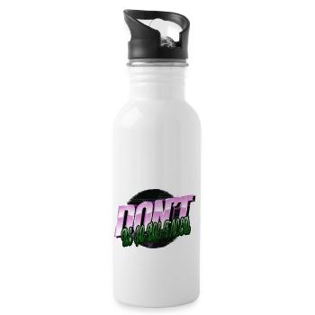 Book Book Lover Typography Awesome Sayings - Water bottle with straw - white - Right