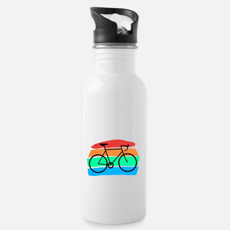 Bicicletta - Borraccia con cannuccia integrata - bianco
