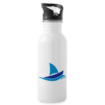 Segelboot - Trinkflasche mit integriertem Trinkhalm - Weiß - Rechts