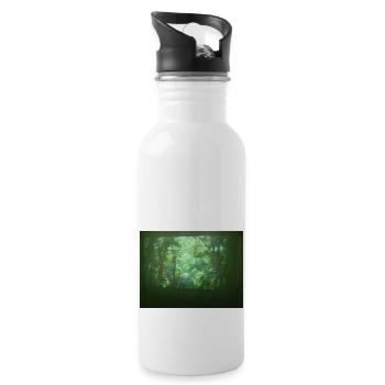 Wald - Trinkflasche mit integriertem Trinkhalm - Weiß - Rechts