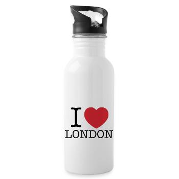 J’adore Londres | J’adore LDN | I Heart Londres - Gourde avec paille intégrée - blanc - Droite