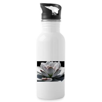 Sukkulente Echeveria - Trinkflasche mit integriertem Trinkhalm - Weiß - Rechts