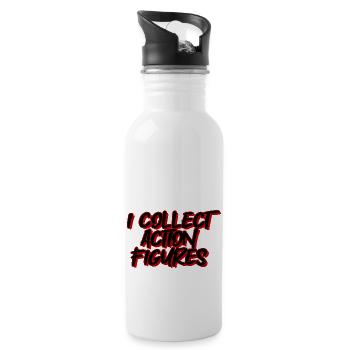 I Collect Action Figures 4 - Trinkflasche mit integriertem Trinkhalm - Weiß - Rechts