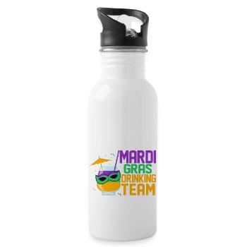 Mardi Gras Drinking Team Party BeadsParade - Gourde avec paille intégrée - blanc - Droite