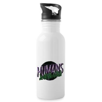 alien puns birthday alien i don't speak human - Water bottle with straw - white - Right