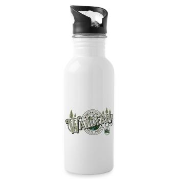Wandern Hobby Vintage Mountain Funny Wanderer - Trinkflasche mit integriertem Trinkhalm - Weiß - Rechts