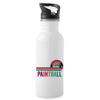 Paintball Retro Vintage - Gourde avec paille intégrée - blanc - Droite