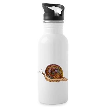 Schnecke - Trinkflasche mit integriertem Trinkhalm - Weiß - Rechts