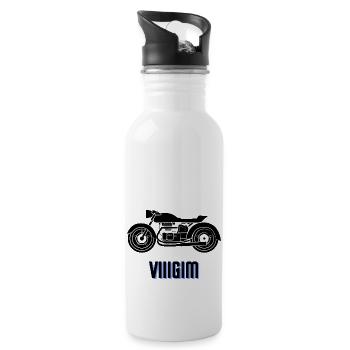 Custom - Water bottle with straw - white - Right