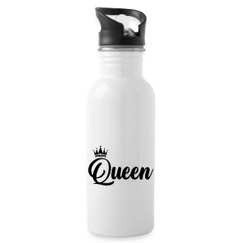 queen - Trinkflasche mit integriertem Trinkhalm - Weiß - Rechts