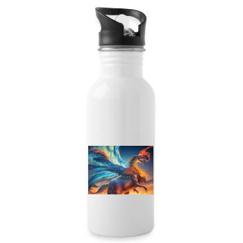 blue red sky with a creature generated ai - Trinkflasche mit integriertem Trinkhalm - Weiß - Rechts