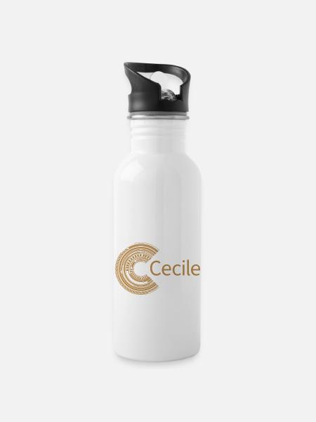 Pour Cécile - Gourde avec paille intégrée - blanc