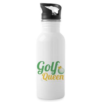 Golf Queen Par Tee Golfing - Trinkflasche mit integriertem Trinkhalm - Weiß - Rechts