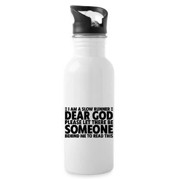 Please Let There Be Someone Behind Me To Read This - Trinkflasche mit integriertem Trinkhalm - Weiß - Rechts