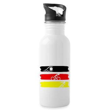 Triathlon Swim Bike Run - Trinkflasche mit integriertem Trinkhalm - Weiß - Rechts