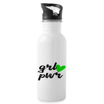 Grl Pwr - Trinkflasche mit integriertem Trinkhalm - Weiß - Rechts