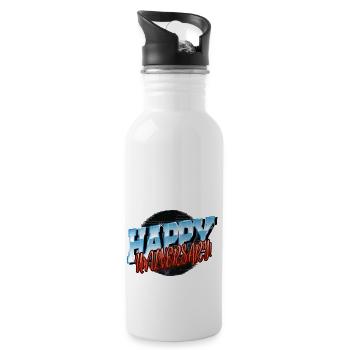 birthday gift art joke humor funny quote sayings - Trinkflasche mit integriertem Trinkhalm - Weiß - Rechts