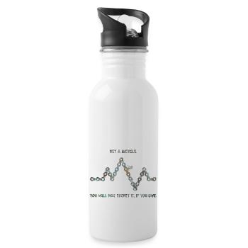 Get a Bicycle - Water bottle with straw - white - Right