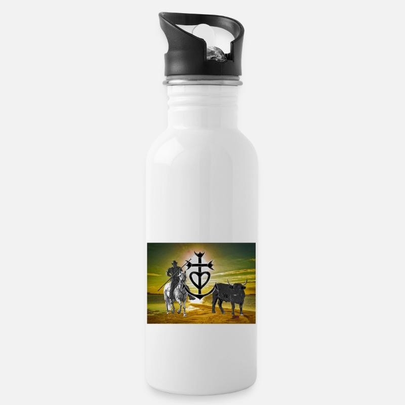 CAMARGUE - Gourde avec paille intégrée - blanc