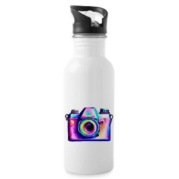 Photographer Funny Photographing Camera Photographers - Water bottle with straw - white - Right