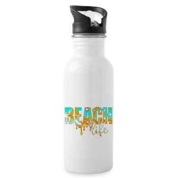 Sommer surfen kroatien strand paradies hrvatska party - Trinkflasche mit integriertem Trinkhalm - Weiß - Rechts