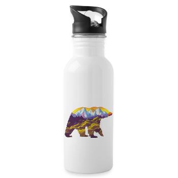 Mountains Mountain Hiking Hiking Mountain Hikers Hiking - Water bottle with straw - white - Right