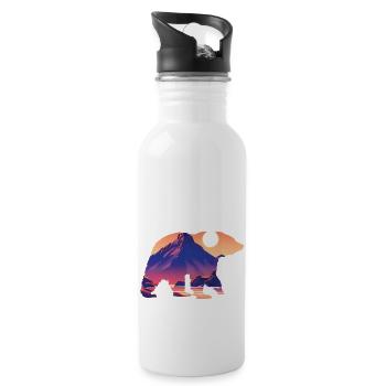 Mountains Hike Mountain hikers Mountain hiking Hiking - Water bottle with straw - white - Right