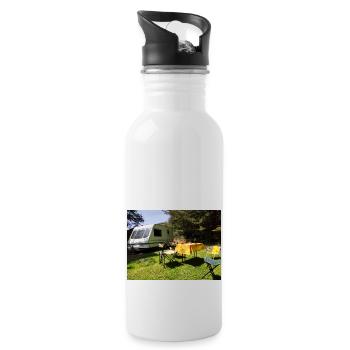 Caravane au soleil - Gourde avec paille intégrée - blanc - Droite