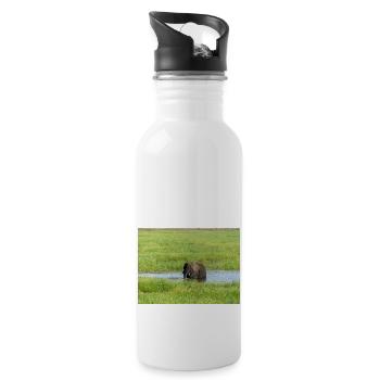 Landscape in Chobe National Park on Sedudu - Water bottle with straw - white - Right