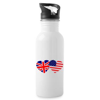 British American Friends - Water bottle with straw - white - Right