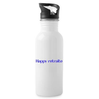 RETIREMENT. HAPPY RETIREMENT. HAPPY RETREAT - Water bottle with straw - white - Right