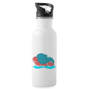 Sommer - Trinkflasche mit integriertem Trinkhalm - Weiß - Rechts