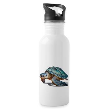 Sea turtles are majestic animals - Water bottle with straw - white - Right