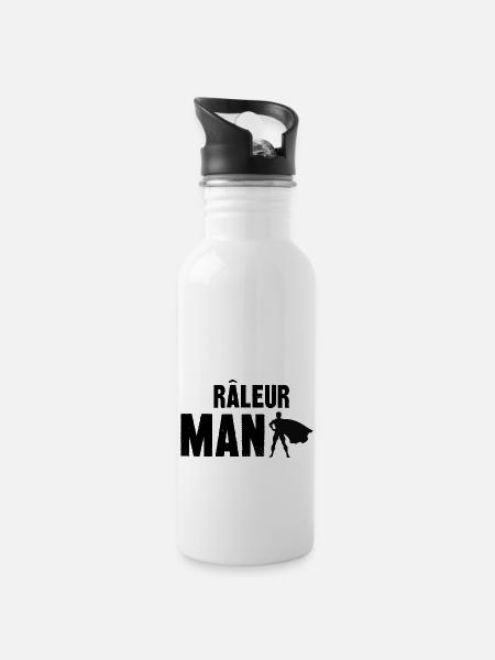 râleur man - Gourde avec paille intégrée - blanc