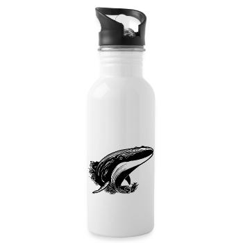 Whale Sea Fish - Water bottle with straw - white - Right