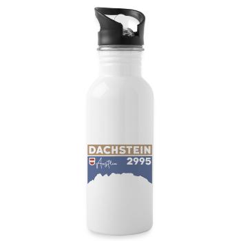 Hoher Dachstein Berge Gletscher Höhe Wanderung - Trinkflasche mit integriertem Trinkhalm - Weiß - Rechts